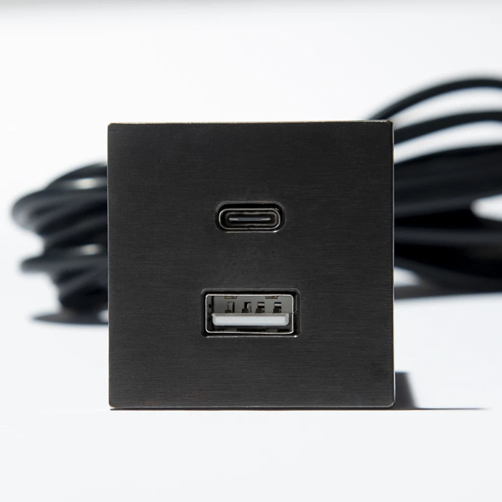 ASA 06029P00006 Nabíjecí HUB vestavný VERSAPICK, 2xUSB 5V (typ A), 42x42mm, čtvercový, plast, černá matná ASA 06029P00006 Nabíjecí HUB vestavný VERSAPICK, 2xUSB 5V (typ A), 42x42mm, čtvercový, plast, černá matná